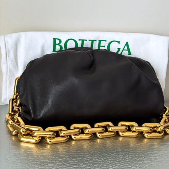 Bottega Veneta Handbags - Bottega Veneta The Chain Pouch in chocolate brown.
